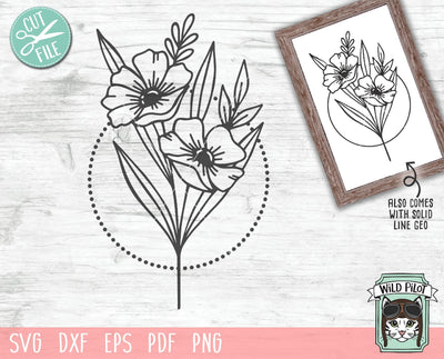 Circle Geometric Floral SVG Cut File SVG Wild Pilot 