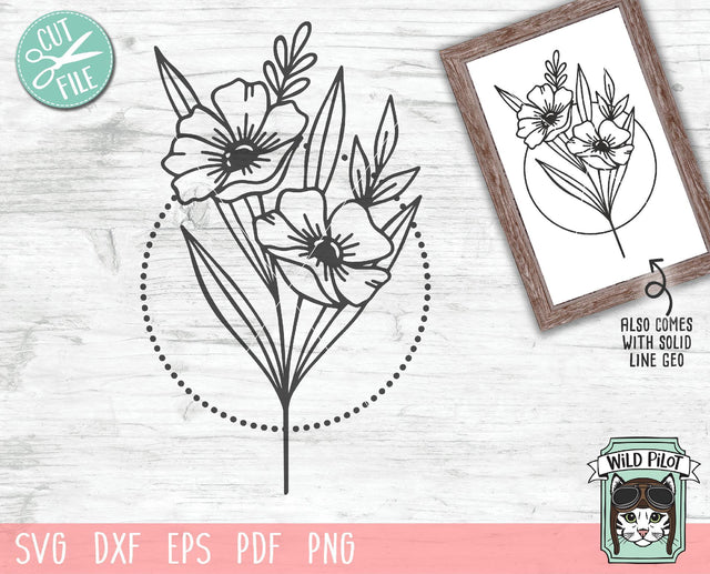 Circle Geometric Floral SVG Cut File SVG Wild Pilot 