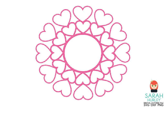 Circle Heart Page Frame SVG Sarah Hurley 