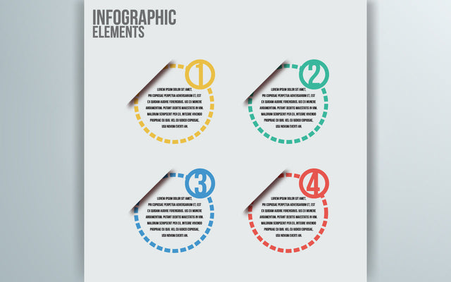 Circle infographic with 4 list point and modern flat style template slide for presentation SVG naemmiah021 