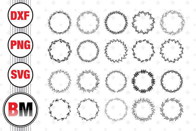 Circle Leaf SVG, PNG, DXF Files SVG BMDesign 