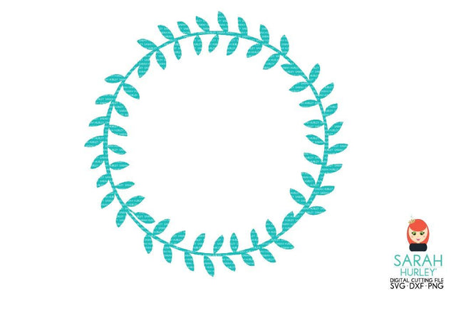Circle Leafy Frame SVG Sarah Hurley 