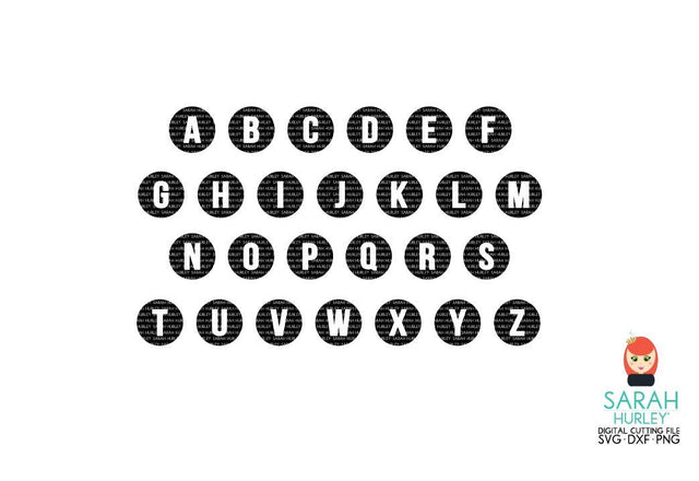 Circle Monogram Alphabet SVG Sarah Hurley