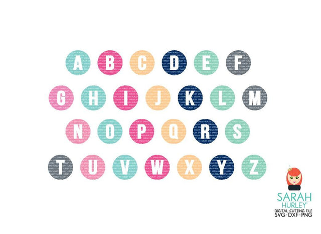 Circle Monogram Alphabet SVG Sarah Hurley 