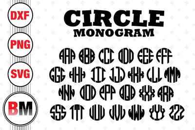 Circle Monogram Font SVG, PNG, DXF Files SVG BMDesign 