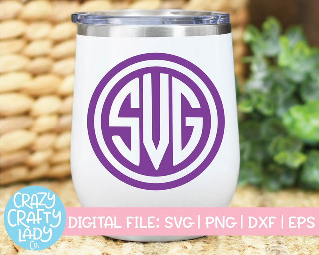 Circle Monogram Frame | SVG Cut File SVG Crazy Crafty Lady Co. 