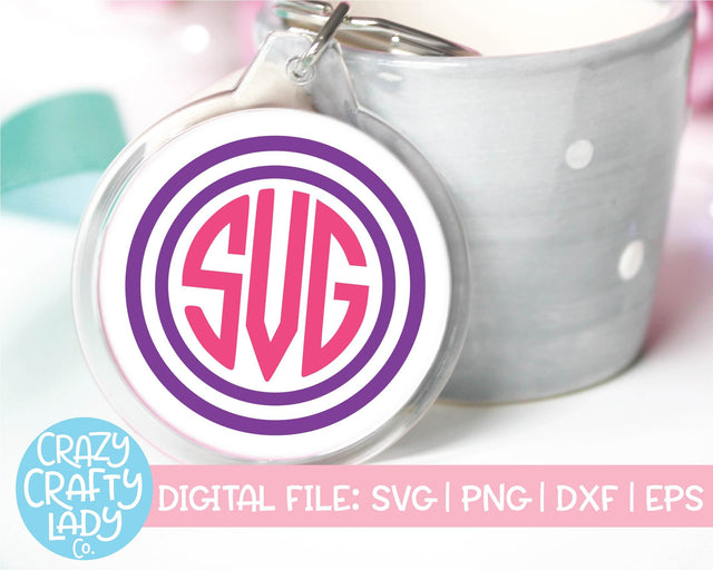 Circle Monogram Frame | SVG Cut File SVG Crazy Crafty Lady Co. 
