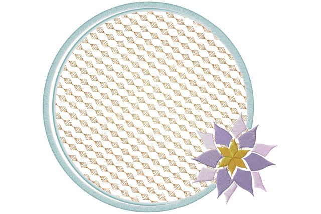 Circle monogram frame with flower machine embroidery Embroidery/Applique DESIGNS embroidery-workshop 