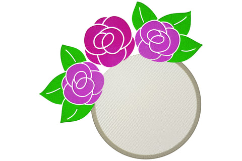Circle monogram frame with rose, machine embroidery digital Embroidery/Applique DESIGNS embroidery-workshop 