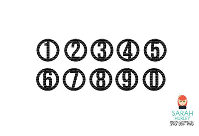 Circle Monogram Numbers SVG Sarah Hurley 