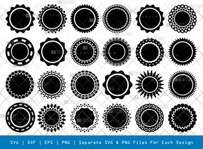 Circle Monogram SVG, Monogram Silhouette, Monogram Svg, Monogram Frames Svg, Monogram Labels Svg, Round Shape Svg, Round Monogram Svg, Monogram Bundle SVG ETC Craft 