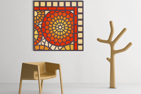 Circle Mosaic layered art laser cut files SVG Angel on Empire 