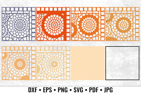 Circle Mosaic layered art laser cut files SVG Angel on Empire 