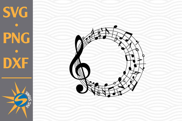 Circle Music Notes SVG, PNG, DXF Digital Files Include SVG SVGStoreShop 