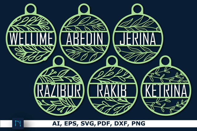 Circle Name Sign Laser Cut SVG Bundle SVG MD JOYNAL ABDIN 