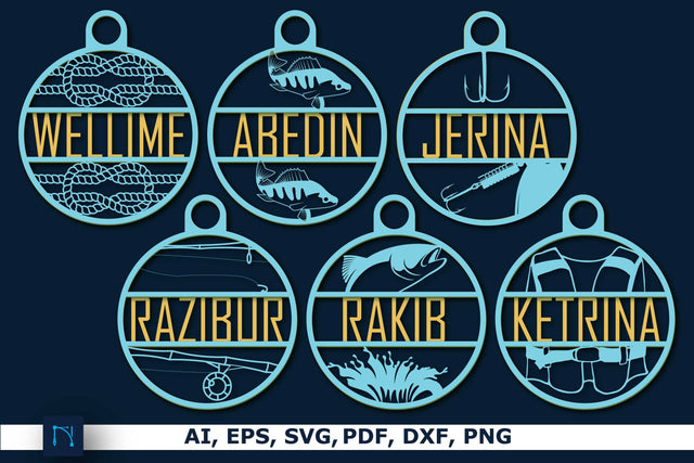 Circle Name Sign Laser Cut SVG Bundle SVG MD JOYNAL ABDIN 