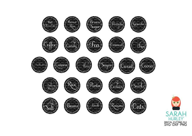 Circle Pantry Labels SVG Sarah Hurley 