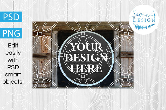Circle Rustic Farmhouse Mockup Mock Up Photo SavanasDesign 