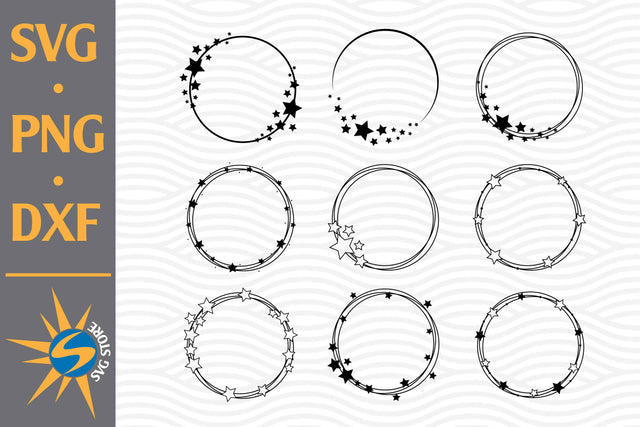 Circle Stars SVG, PNG, DXF Digital Files Include SVG SVGStoreShop 