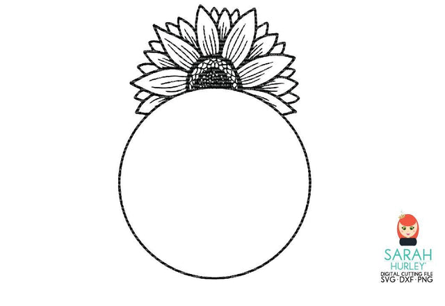 Circle Sunflower Frame SVG Sarah Hurley 