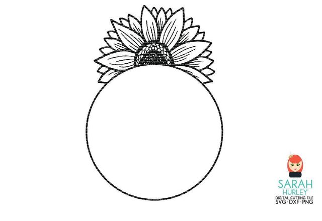 Circle Sunflower Frame SVG Sarah Hurley 