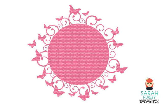Circle Swirl Butterfly Mat SVG Sarah Hurley 