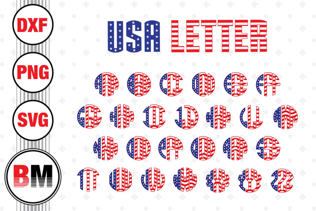 Circle USA Letter SVG, PNG, DXF Files SVG BMDesign 