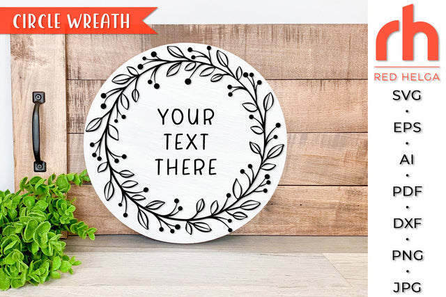 Circle Wreath SVG - Leaves Frame Cut File SVG RedHelgaArt 
