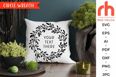 Circle Wreath SVG - Leaves Frame Cut File SVG RedHelgaArt 