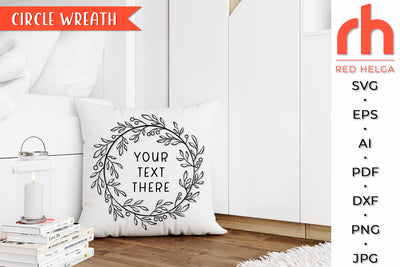 Circle Wreath SVG - Leaves Frame Cut File SVG RedHelgaArt 