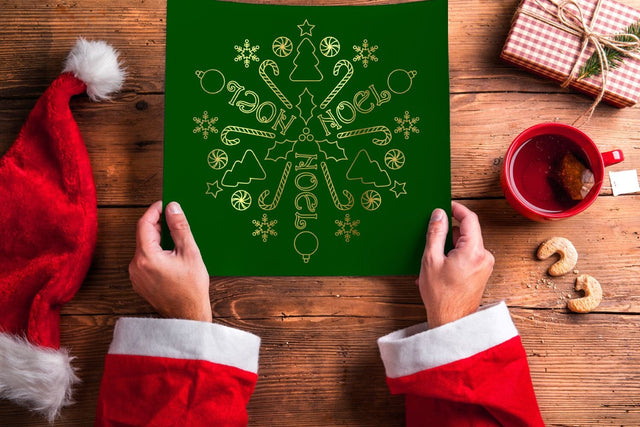 Circular Christmas Mandala Art Single Line Sketch SVG SVG Risa Rocks It 