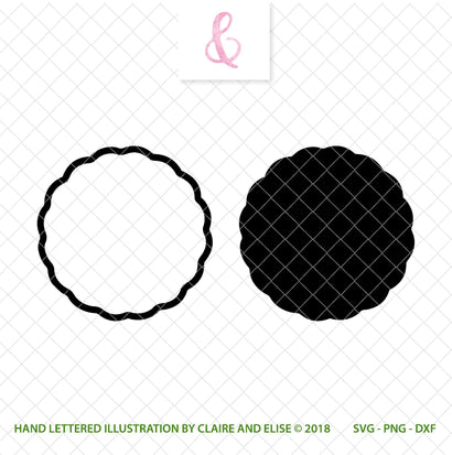Circular Monogram Frame 2 - SVG PNG DXF SVG Claire And Elise 