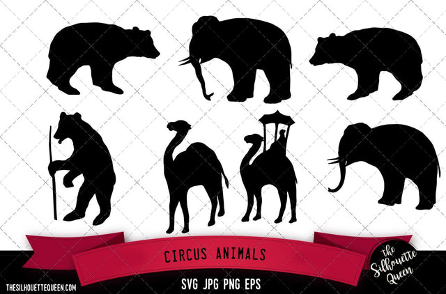 Circus Animals SVG -Vector Art Commercial & Personal Use- Cricut,Silhouette,Cameo,Vinyl Cut SVG Loveleen Kaur 