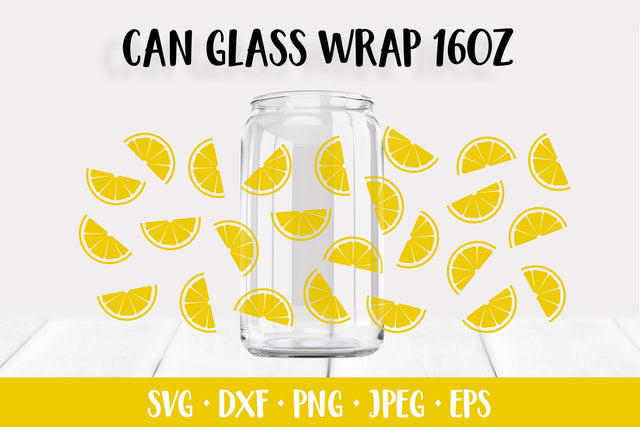 Citrus can glass wrap template SVG. Summer soda glass can SVG LaBelezoka 