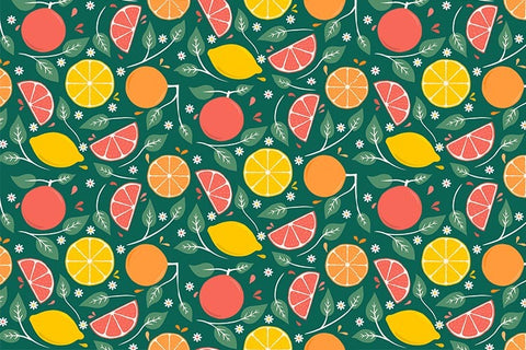 Citrus Fruits Seamless Pattern | Fruits Sublimation Digital Paper Digital Pattern RoseMartiniDesigns 