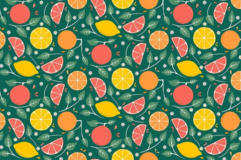 Citrus Fruits Seamless Pattern | Fruits Sublimation Digital Paper Digital Pattern RoseMartiniDesigns 
