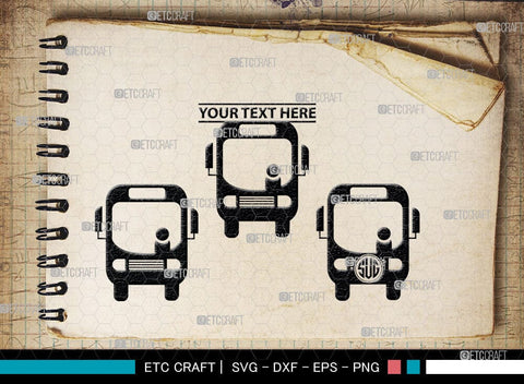 City Bus Monogram, City Bus Silhouette, City Vehicles Svg, School Bus Svg, Camper Van Svg, City Bus Svg, SB00040 SVG ETC Craft 