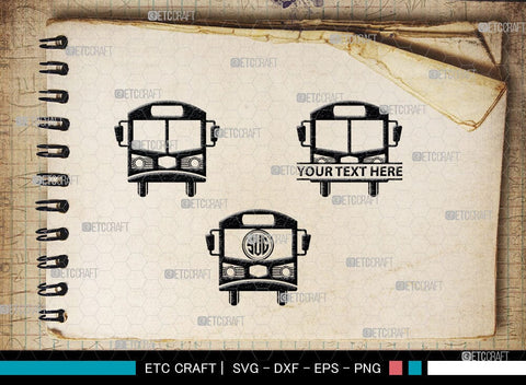 City Bus Monogram, City Bus Silhouette, City Vehicles Svg, School Bus Svg, Camper Van Svg, City Bus Svg, SB00040 SVG ETC Craft 