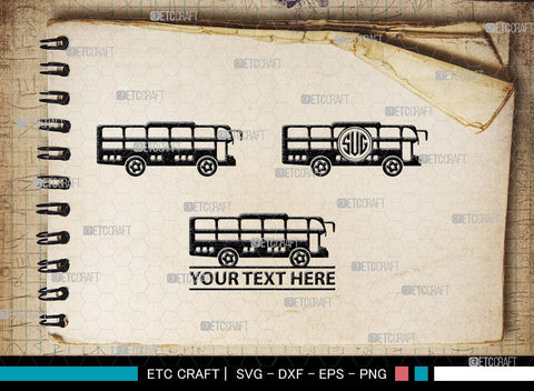 City Bus Monogram, City Bus Silhouette, City Vehicles Svg, School Bus Svg, Camper Van Svg, City Bus Svg, SB00040 SVG ETC Craft 