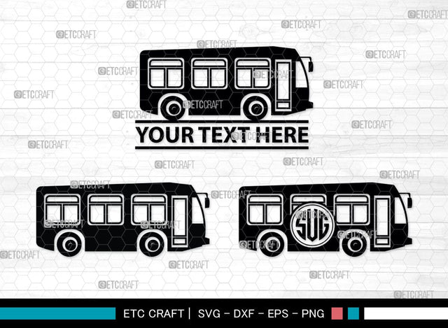 City Bus Monogram, City Bus Silhouette, City Vehicles Svg, School Bus Svg, Camper Van Svg, City Bus Svg, SB00040 SVG ETC Craft 