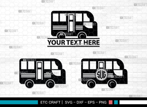 City Bus Monogram, City Bus Silhouette, City Vehicles Svg, School Bus Svg, Camper Van Svg, City Bus Svg, SB00040 SVG ETC Craft 