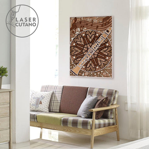 CLARINET Music Cut Template, Wall Decor SVG LaserCutano 