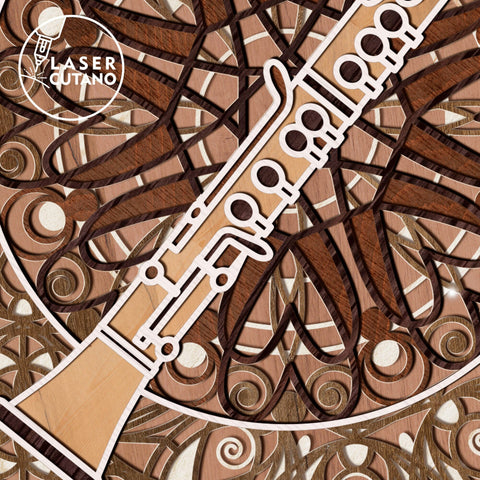 CLARINET Music Cut Template, Wall Decor SVG LaserCutano 