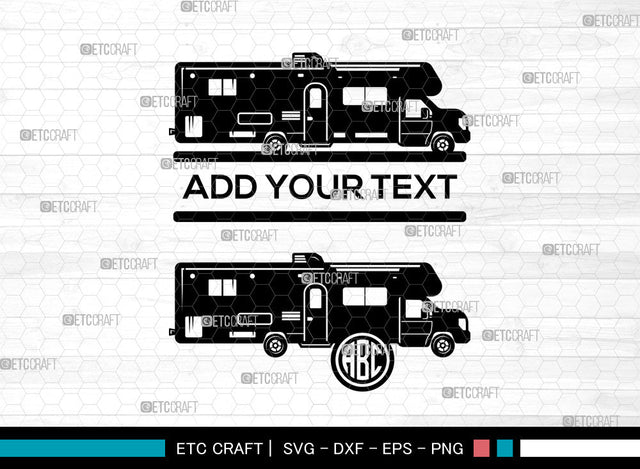 Class A Motorhome Monogram SVG, Camper Svg, Camping Car Svg, Camp Car Svg, Camp Truck Svg, Circle Monogram Svg, Caravan Bus Svg Bundle SVG ETC Craft 