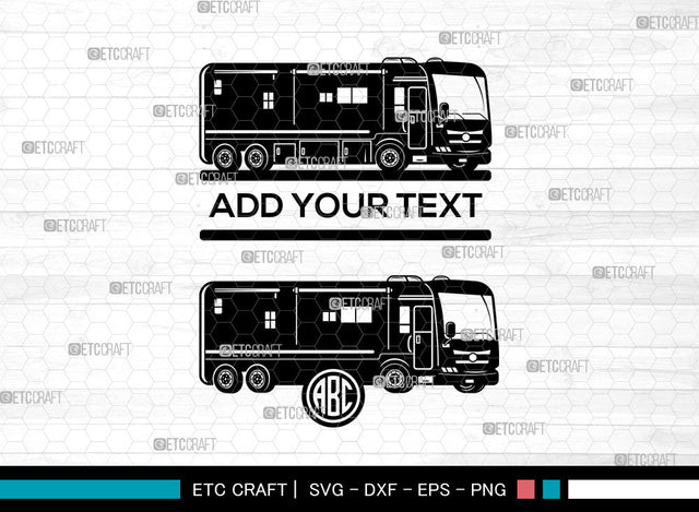 Class A Motorhome Monogram SVG, Camper Svg, Camping Car Svg, Camp Car Svg, Camp Truck Svg, Circle Monogram Svg, Caravan Bus Svg Bundle SVG ETC Craft 