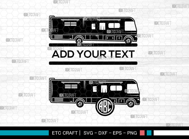 Class A Motorhome Monogram SVG, Camper Svg, Camping Car Svg, Camp Car Svg, Camp Truck Svg, Circle Monogram Svg, Caravan Bus Svg Bundle SVG ETC Craft 