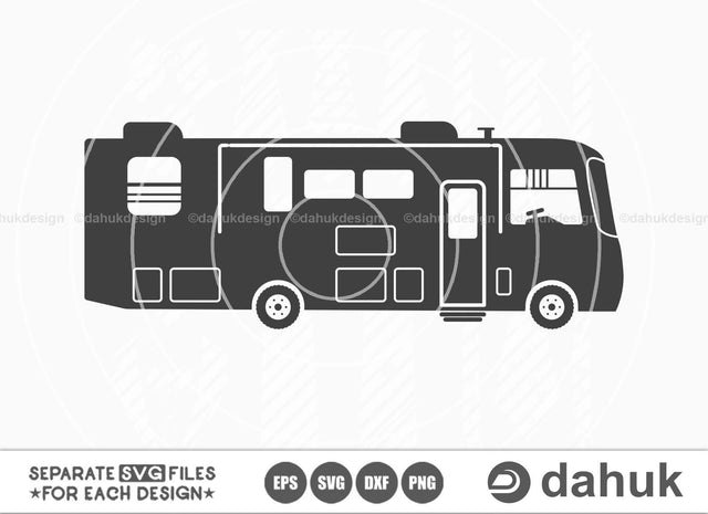 Class A Motorhome SVG, Camping Vector, Caper svg, Camping car svg, Camp car, Camp car clipart, Camp Truck svg, Camp Sign, eps, dxf, Png SVG dahukdesign 
