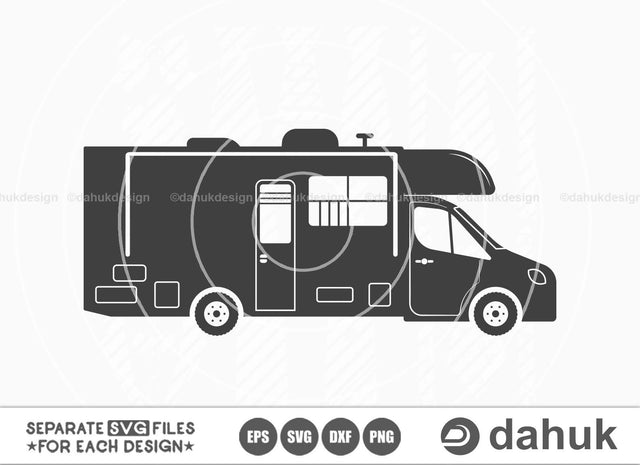 Class C Motorhome SVG, Camping Vector, Caper svg, Camping car svg, Camp car, Camp car clipart, Camp Truck svg, Camp Sign, eps, dxf, Png SVG dahukdesign 