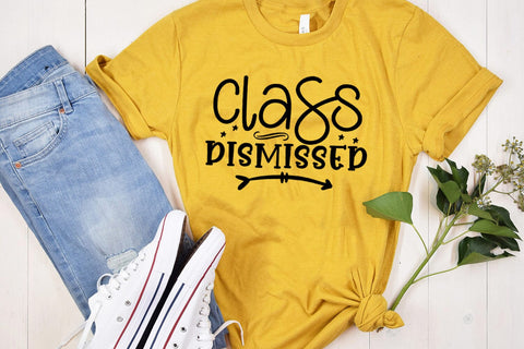 Class Dismissed I End of School SVG I Last Day School SVG SVG Happy Printables Club 