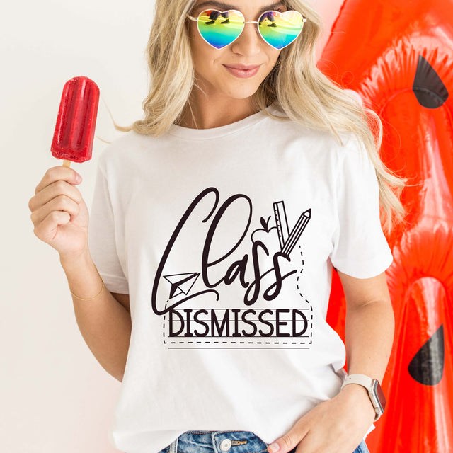 Class Dismissed SVG cutting file, School SVG, School PNG, silhouette files, cricut files, t-shirt designs, Last day of school png, teacher SVG WasatchDesignsShop 